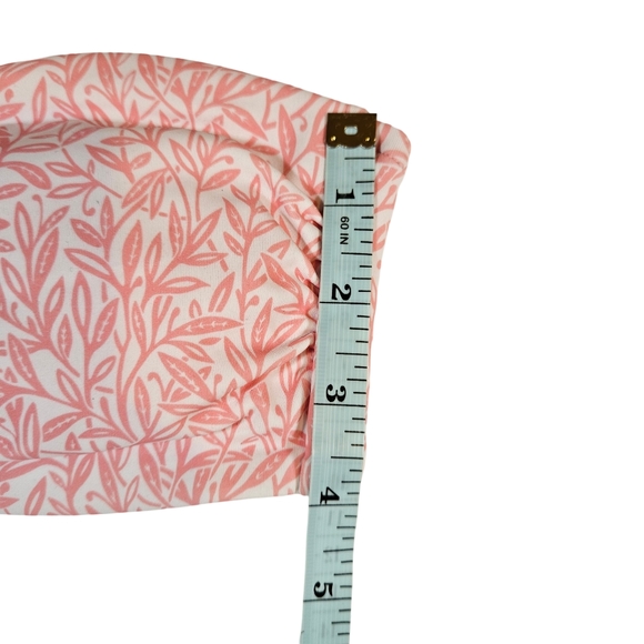 Onia Genevieve Bikini Top, White/Pink Micro Leaves, Small - Picture 16 of 16